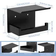 Toilet Paper Roll Holder with Shelf Stainless Steel Matte Black Toilet teZoC