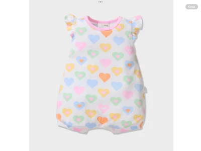 Peter Alexander Newborn Baby Girl Rainbow Hearts Romper - BNWT