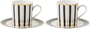 Maxwell & Williams Teas & C's Regency Demi Cup & Saucer 100ML Set of 2 Black Gift Boxed