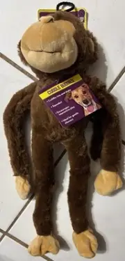 Multipet Cuddle Buddies Monkey 19" Dog Toy Squeaks Stuffed NEW!!