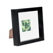 Nicola Spring 6 x 6 3D Shadow Box Photo Frame - Craft Display Picture Frame with 2 x 2 Mount - Glass Aperture - Black