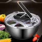 Salad Spinner Stainless Steel Salad Spinner Rotare Lettuce Washer and Dryer Easy