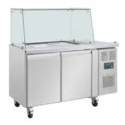 Polar U-Series GN Saladette Counter with Square Sneeze Guard 2 Door - UA017-A