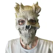 Horror Scary Skeleton Skull Mask Demon Smile Halloween Cosplay Costume