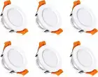 6 Pack 2 Inch LED Recessed Lighting, Downlight Dimmable 3W 5000K Daylight White