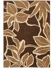[Miss Amara] Tamika Botanical Washable Rug in Brown
