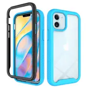 MCC Shockproof Bumper Case iPhone 12 Clear Back Cover Apple iPhone12 2020 [Sky Blue]