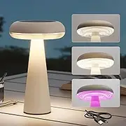 Solar Yard Solar Table Lamp Outdoor Water-Resistant, Cordless USB Solar Table Lights for Patio, 3 Lighting Modes Solar Desk Lamp for Garden Outside Patio Bedroom Living Room, White