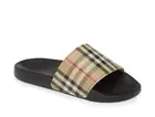 BURBERRY Kids Mini Furley Check Slide (Toddler/Little Kid) Archive Beige Sz-11.5