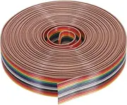 uxcell 1 Pcs 14 Pin Flat Rainbow Ribbon Cable 20 ft 1.27mm Pitch Breadboard Jumper Wires for Electronic Projects