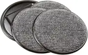 SoftTouch 4291195N Furniture Caster Cups Round with Carpeted Bottom for Hard Floor Surfaces (4 Piece), 4 Inch, Gray