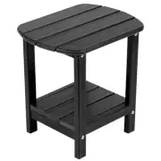 Adirondack Side Table 16.5" Outdoor Side Table HDPE Plastic Double Black