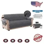 Non-Slip Grey Velvet Couch Slipcover for Oversized Sofas - Machine Washable