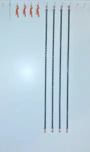 Crane & Truck Trailer Chains w/Load Binders DOT Orange (Set of 4). 1/50th 1/48