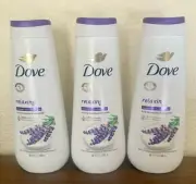 Dove Body Wash RELAXING w/Lavender Oil & Chamomile 20oz ea 3 Packs