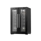 Devanti Wine Fridge Cooler Compressor Dual Zone Cellar Chiller 24 Bottles Black