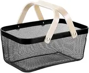 Box Sweden 40x25x17cm Mesh Home Storage Basket/Organiser w/Wooden Handle Black