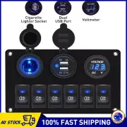 12V Switch Panel Car Cigarette Lighter Socket Boat Dual 2 USB Charging Voltmeter (for: Daihatsu)