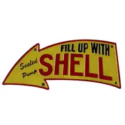 Shell Arrow Cast Iron Sign