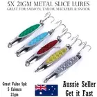5 Fishing Lures Metal Jig Slug Bream Flathead Salmon Mackerel Tailor Herring 21g