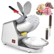 Ice Shaver Machine - Electric 4 Blades Ice Crusher Shaver, Stainless Silver