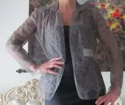New VALENTINO Runway Grey Full in Lace,Mash Lined dress-y jacket/coat US 6,XS-S