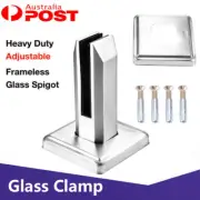 1-12Pcs Square Stainless Steel Fence Glass Pool Clamp Spigot Spigots Balustrade