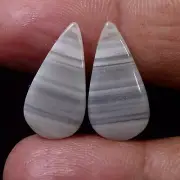 100% Natural Lovely Pair White MONTANA Agate 10.70 Cts. Cabochon Loose Gemstone