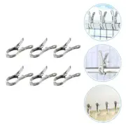 6pcs Metal Spring Clamps Clothes Pegs Clothespins Clothes Fixing Clamps