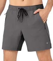 [Separatec] Men's 2 in 1 Running Shorts with U-Support Compression Liner, Quick Dry Workout Athletic Gym Shorts