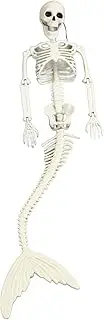 Halloween Mermaid Skeleton, Mermaid Halloween Skeleton Pose, Mermaid Skeleton, Life Size Skeleton Mermaid Halloween Outdoor Decorations Movable Posable Joints Realistic