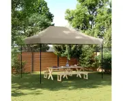 Pop-Up Party Tent Taupe 410x279x315cm Outdoor Events Easy Setup Durable