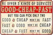YOYI ART Funny Garage Decor for Men - We Offer 3 Kinds Of Services Sign, Vintage Tin Sign for Work Shop, Kithchen, Home Bar, Man Cave, Patio Wall Decor Art, Cool Gifts for Men Women, 8 x 12 inch