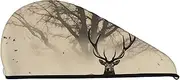 GDSHJKLW Abstract Tree Elk Picture Drying Hair Caps Super Absorbent Soft Hair Drying Towel Quick Dry Coral Velvet Hair Drying Cap Hair Turban for Women Wet Hair Long Thick Hair