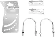 Antenna Mast Clamp with U Bolts, Silver Angle Adjustable Galvanized Stainless Steel U Bracket, U Clamp for TV Satellite Pole, Secure and Sturdy