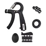ANYFIT Hand Grip Black 5 PCS Set Adjustable Heavy Gripper Fitness Hand Exerciser Fatgrip