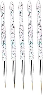 HONMEET 5pcs Nail Art Painting Tool Multifunctional Manicure Pens for Detailed Designs Fine Line Work and Patterns for Home and Salon Use