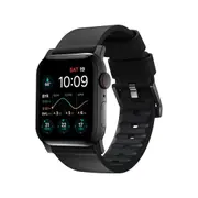 Nomad Active Band Pro 45mm / 49mm - Black Hard with Black Leather Strap