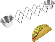 MAGICLULU Tortilla Stand Taco Stands Tacos Holder Holds Cutlery Holder Taco Trays Taco Holders Griddle Accessories Tamper Chef Plate Rack Taco Holder for Party Handle Soy 304 Stainless Steel