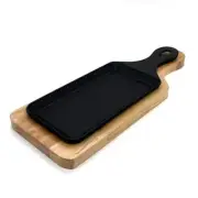 Cast Iron Steak Plate Cast Iron Baking pan with Base Sizzle Griddle 13 x 4.6 ...