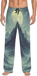 [XYMZR] Landscape Scary Moutain Men's Pajama Bottoms Lounge Pajama Pants Sleep Bottoms with Pockets for Men S
