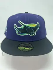 Tampa Bay Rays - New Era Hat Club Fitted Hat - Size 7 1/2 - Purple Black