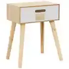 vidaXL Bedside Table with a Drawer 44x30x58.5 cm Solid Pinewood HEE