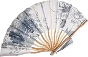 [SHERCHPRY] Cute Hand Fan Silk Folding Fan for Women Handheld Fan Vintage Martial Art Fan Decorative for Tea Party Wedding Bulk Pack