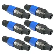 6x SpeakON Male 4 Pole Connector Head Line Plug Audio Speaker Cable Amp Adapter