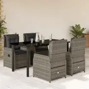 Garden Dining Set with Cushions Outdoor Table and Chair Set Poly Rattan vidaXL