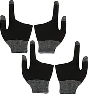 2 Pairs Comfortable Two Finger Gaming Gloves with Graphene Fingertips for Accurate Touch Response Mobile Gaming and Billiards Breathable and Portable Design
