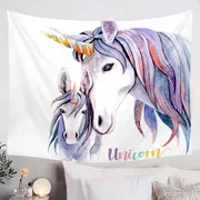 Purplish Unicorn Colt and Momma Tapestry