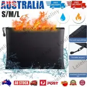 1/3x Fireproof Money Bag Waterproof Safe Cash Box Document Bag File Pouch Holder