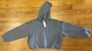 New With Tags SPANX Large AirEssentials Cropped Cinched Hoodie Md Heather Gray L